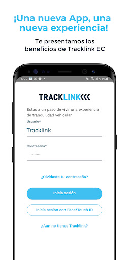 Android application Tracklink EC screenshort