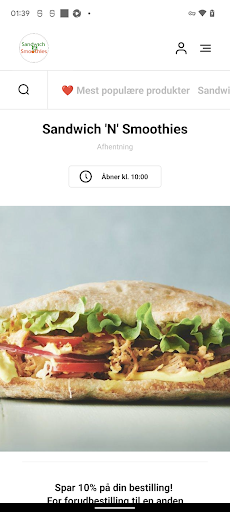 Android application Sandwich 'N' Smoothies screenshort