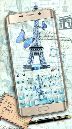 Android application Paris Postcard Keyboard Theme screenshort