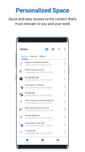 Android application Kiteworks screenshort