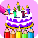 Cover Image of ดาวน์โหลด birthday cake coloring book  APK