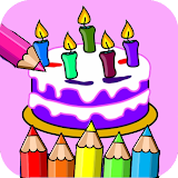 birthday cake coloring book icon