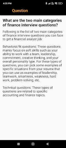 Finance Interview Question Screen 2