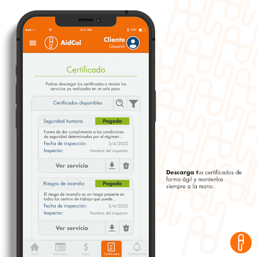 Android application AidCol screenshort