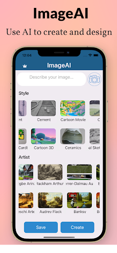 Screenshot of ImageAI - AI Art Generator