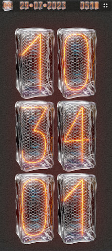Android application Nixie Ice Cube Night Clock screenshort