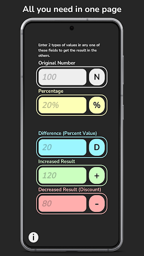 Android application Simple Percentage Calculator screenshort