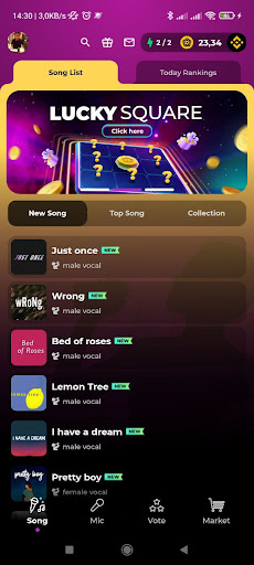Android application SingSing screenshort
