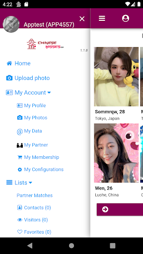 Android application ChineseKisses Flirt screenshort