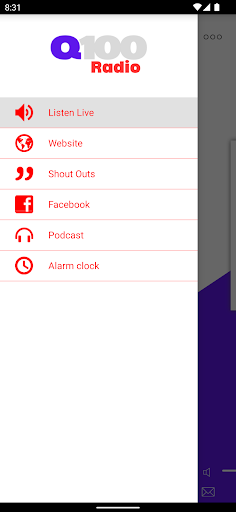 Android application Q100 Radio screenshort
