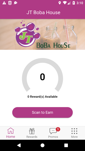 Android application JT Boba House Rewards screenshort
