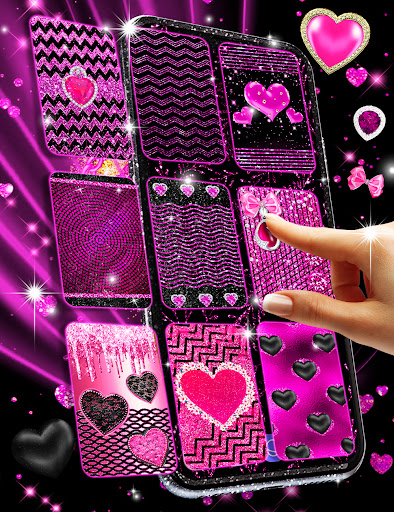 Black pink glitter wallpapers Screen 2