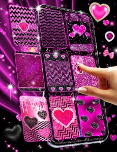 Black pink glitter wallpapersのおすすめ画像2