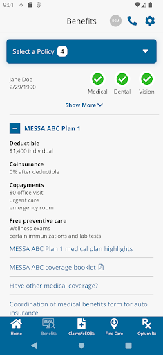 MESSA Screen 3