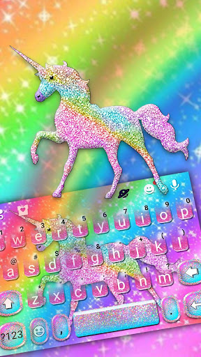 Android application Rainbow Sparkle Unicorn Keyboa screenshort