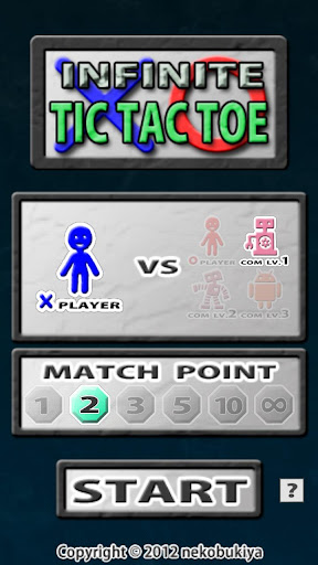 Android application Infinite Tic Tac Toe screenshort