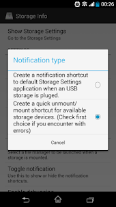 Shortcut for Storage Settings