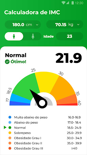 Visualização do aplicativo