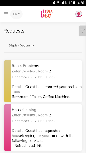 Android application WeBee Staff App screenshort
