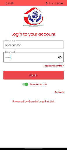 Android application Biswasilo Mobile Banking screenshort