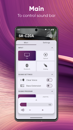 Screenshot of Sound Bar Remote