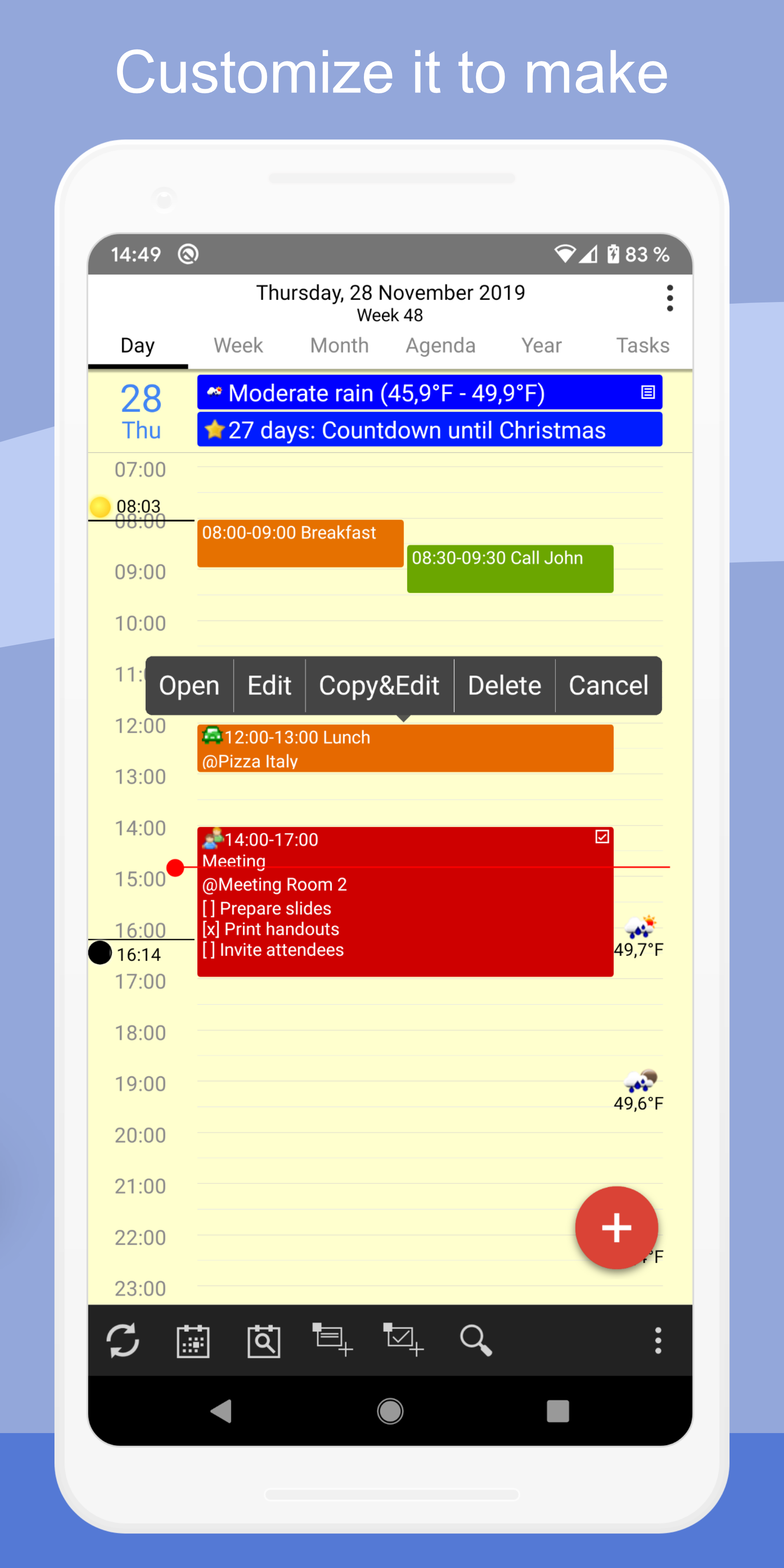 Android application CalenGoo - Calendar and Tasks screenshort