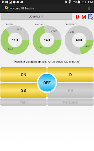 Android application Alert ELD screenshort