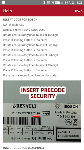 RADIO CODE for RENAULT Screenshot
