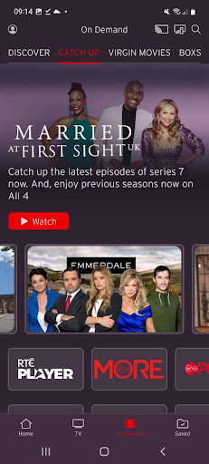 Virgin TV Anywhere Ireland Screen 3
