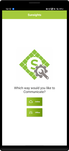 Android application Sunsights Commissioning screenshort
