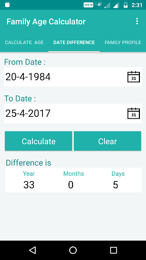 Family Age Calculator Screen 3