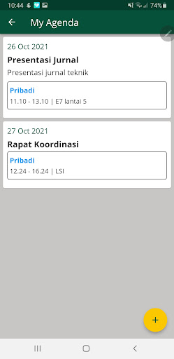 UMY Agenda Screen 3