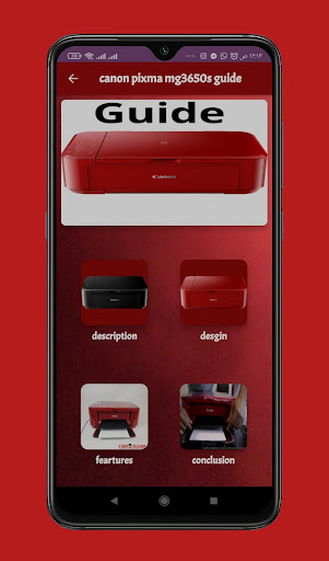 Android application canon pixma mg3650s guide screenshort