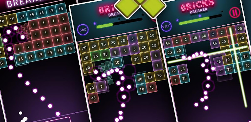 Bricks Breaker Glow - Challenging Brick Free Games