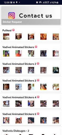 Android application Vadivelu Stickers for WASticke screenshort