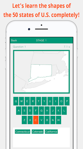 Android application 50 State Shapes screenshort
