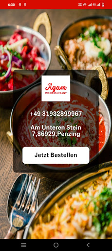 Android application Agam Restaurant screenshort