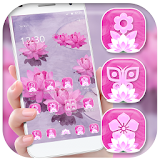Pink Water Lily Floral Theme icon
