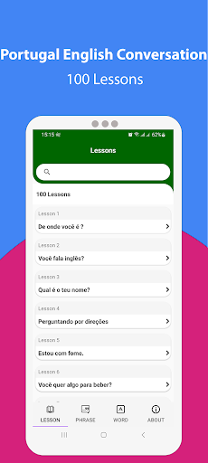 Android application Portugal English Conversation screenshort