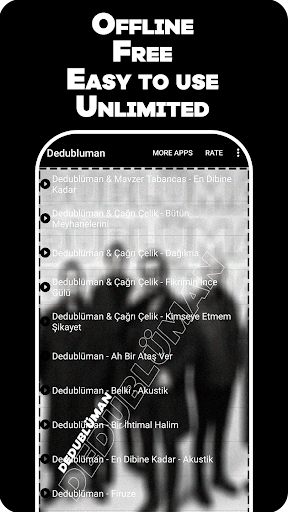 Android application Dedubluman - Turkish songs screenshort