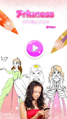 Princess Glitter Coloring Bookのおすすめ画像1