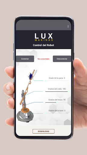 Android application Robot antropomórfico Lux screenshort