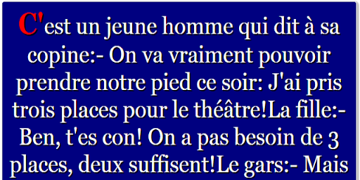 Blague drôle du Jour. Humour Screen 2