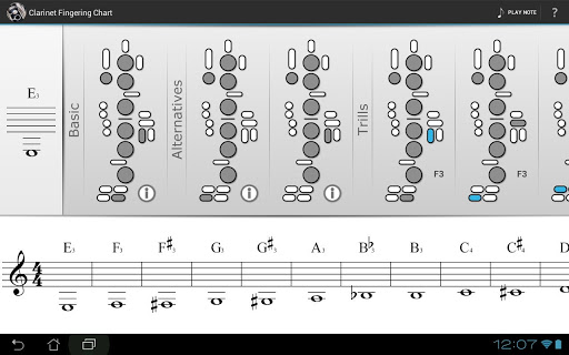 Clarinet Fingering Chart