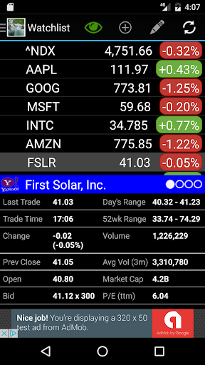 Android application Stock Alert Formula screenshort