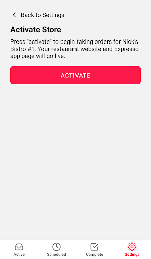 Expresso Order Manager Screen 2