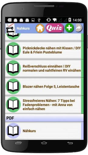 Android application Nähkurs screenshort