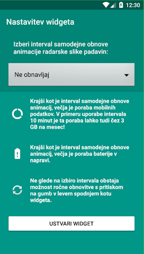 Radarska Slika Padavin Widget Screen 2