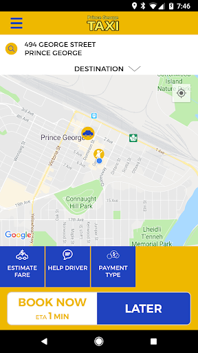 Android application Prince George Taxi screenshort