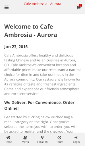 Android application Cafe Ambrosia - Aurora screenshort
